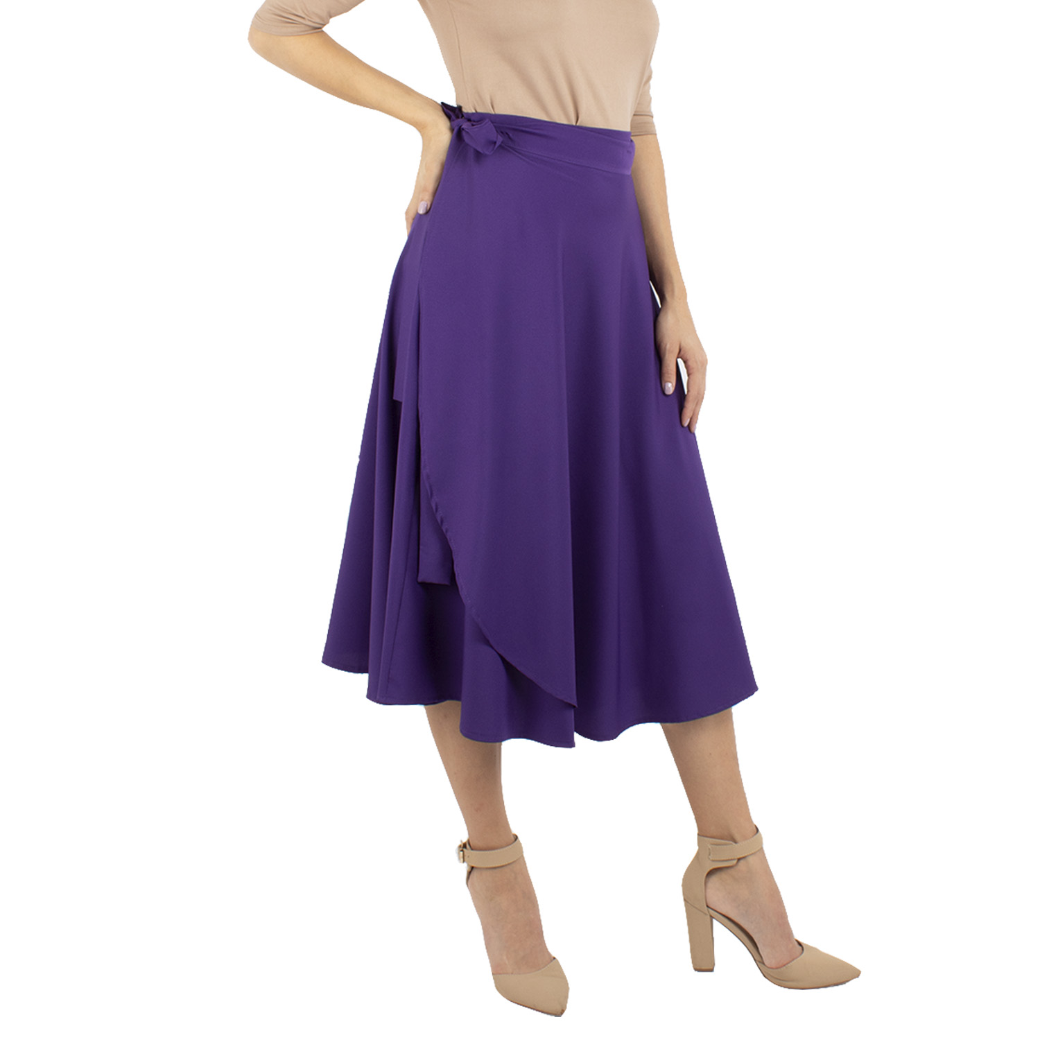 Falda Cruzada Semicircular Amad SS23-F02-MO-S Púrpura