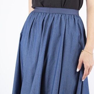 Foto 5 | Falda Circular Mezclilla Amad Color Azul Oscuro