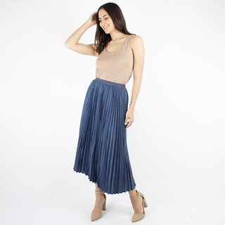 Foto 5 | Falda Plisada Mezclilla Amad Color Azul Oscuro