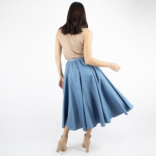 Foto 4 | Falda Circular Mezclilla Amad Color Azul Claro