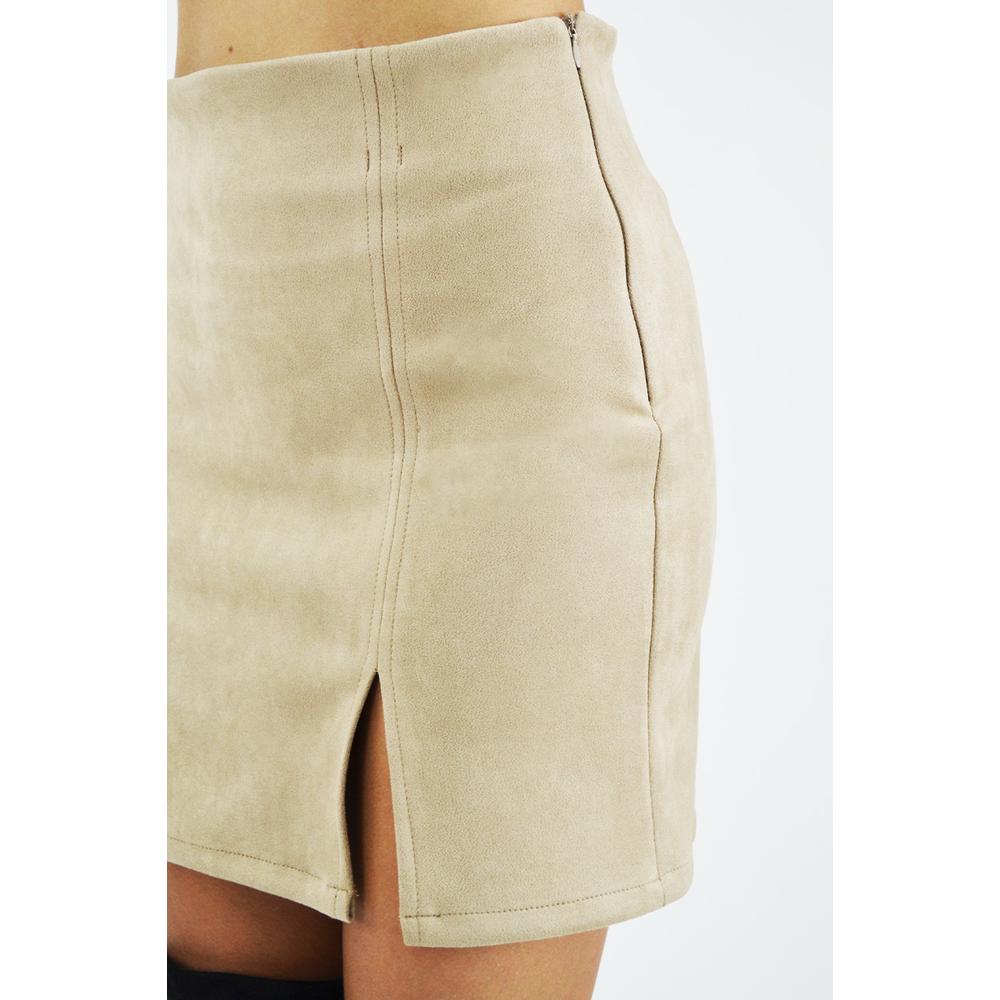 Foto 5 pulgar | Falda de Gamuza Roman Fashion Tallas Extras 2801 color Beige