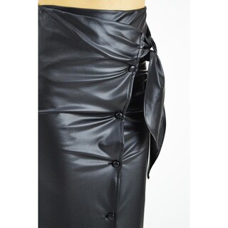 Foto 4 | Falda Midi Efecto Piel Roman Fashion color Negro
