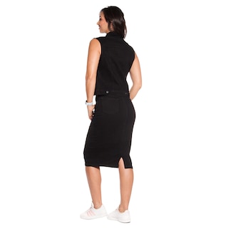 Foto 4 | Falda Larga de Mezclilla Stretch Pineda Jeans Negra para Mujer