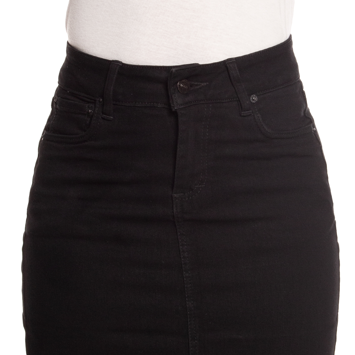 Foto 6 pulgar | Falda Larga de Mezclilla Stretch Pineda Jeans Negra para Mujer