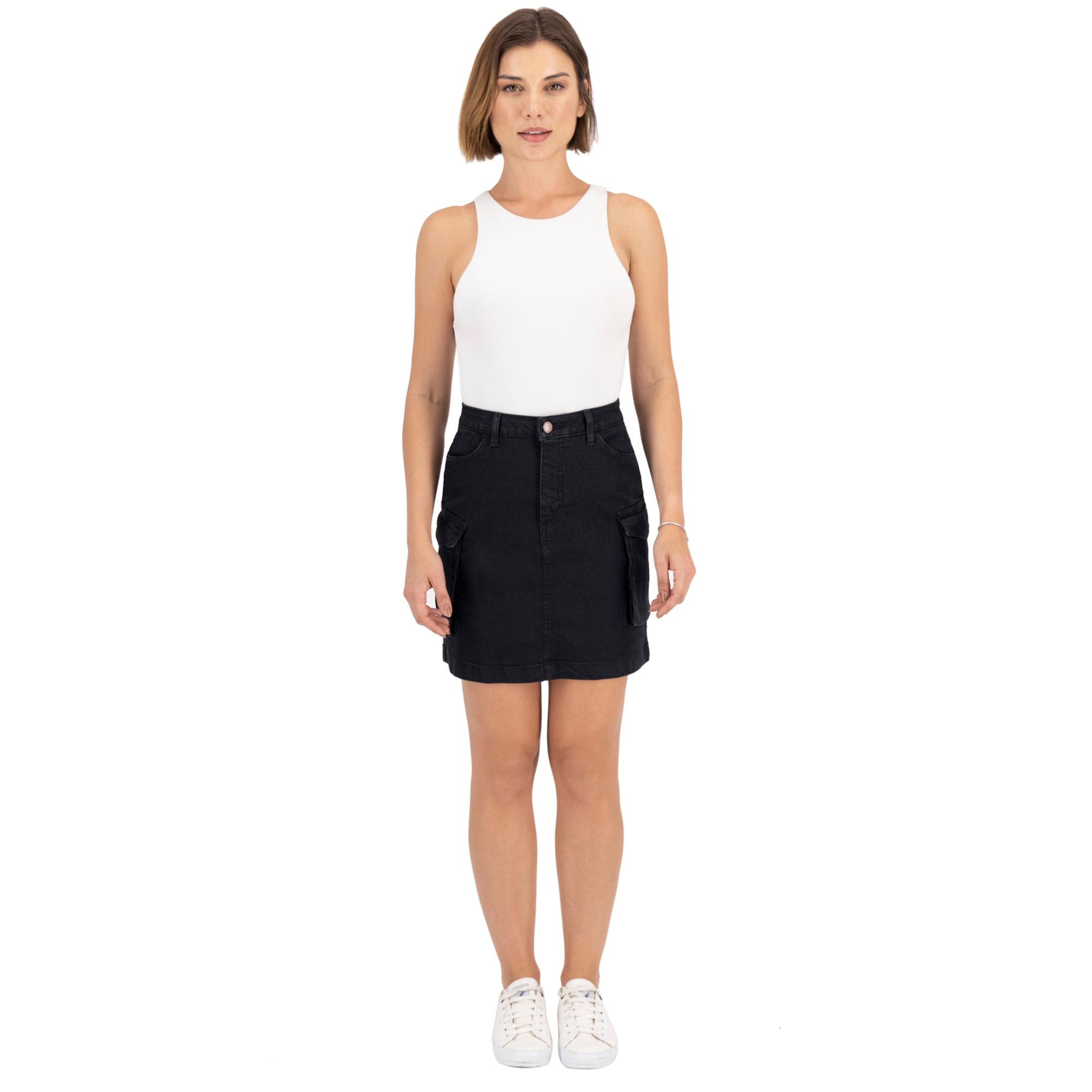 Foto 2 | Falda Cargo Britos 025017 Negra para  Mujer