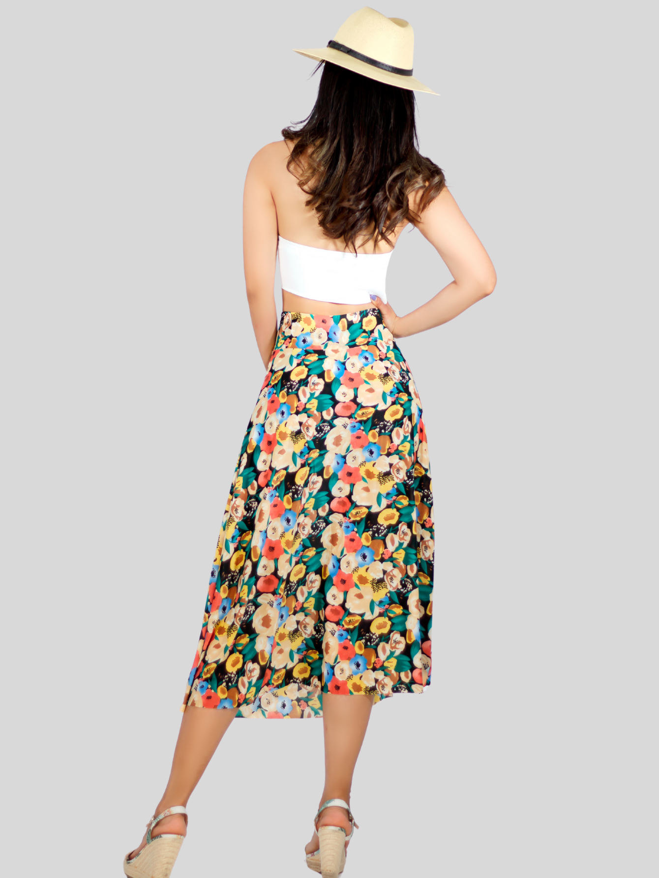 Foto 4 | Falda Short Midi Multicolor con Estampado para Mujer