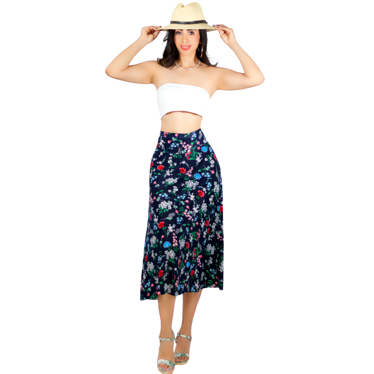 Foto 2 pulgar | Falda Short Fald-1001 Midi con Estampados para Mujer