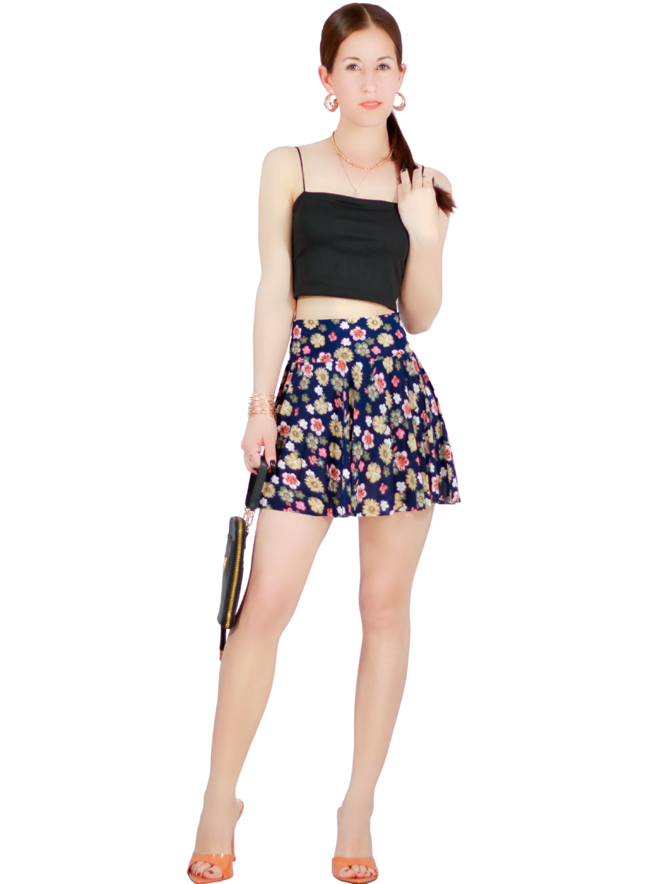 Falda Short De Mujer Casual Fald-1004 De Estampado Floral $173