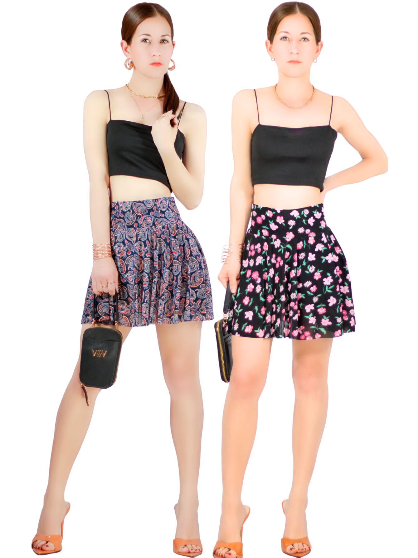 Set De 2 Faldas Short De Mujer Casual Fald-1004 De Estampado Floral $259