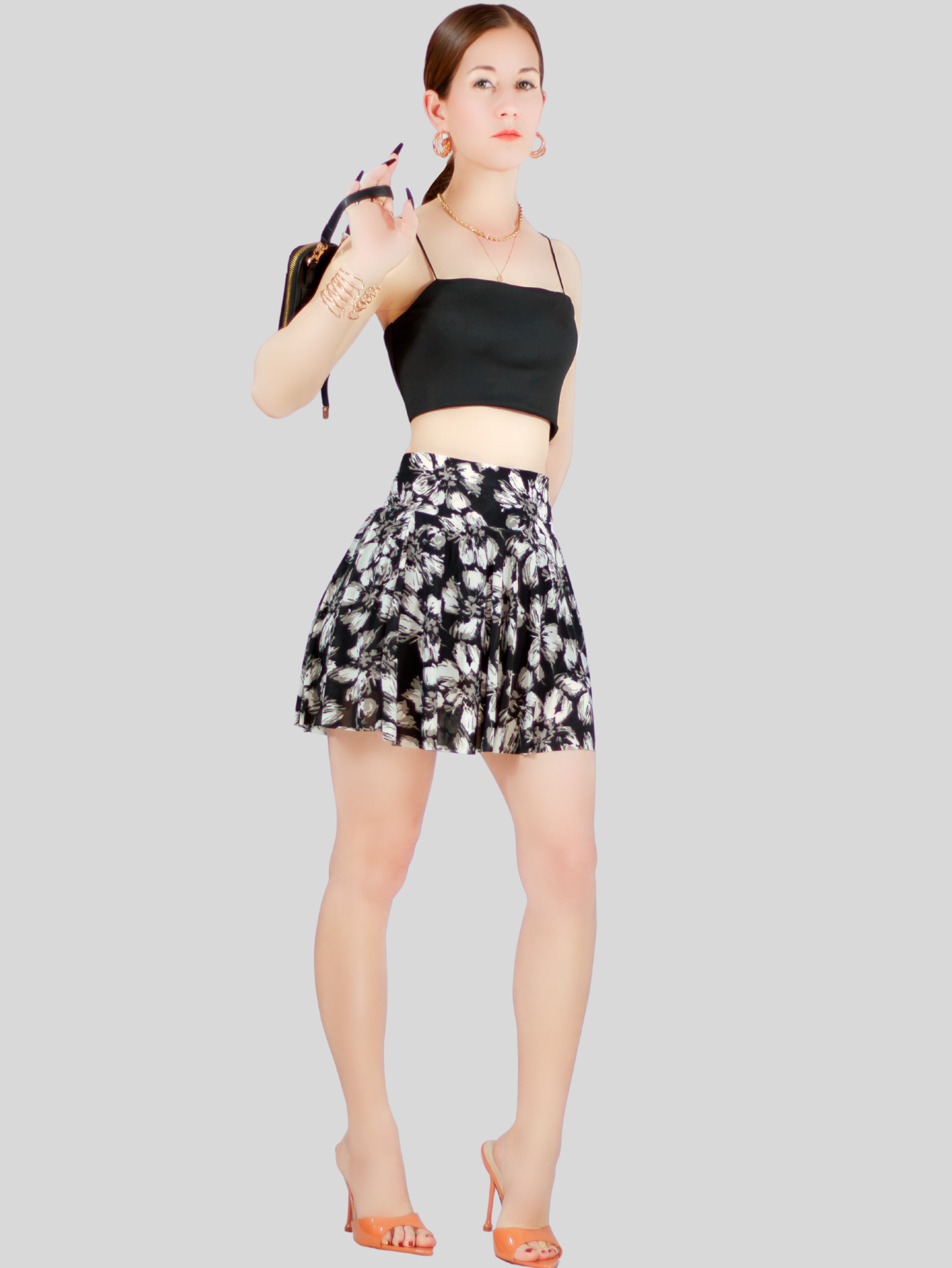 Foto 2 | Falda Short De Mujer Casual Fald-1004 De Estampado Floral
