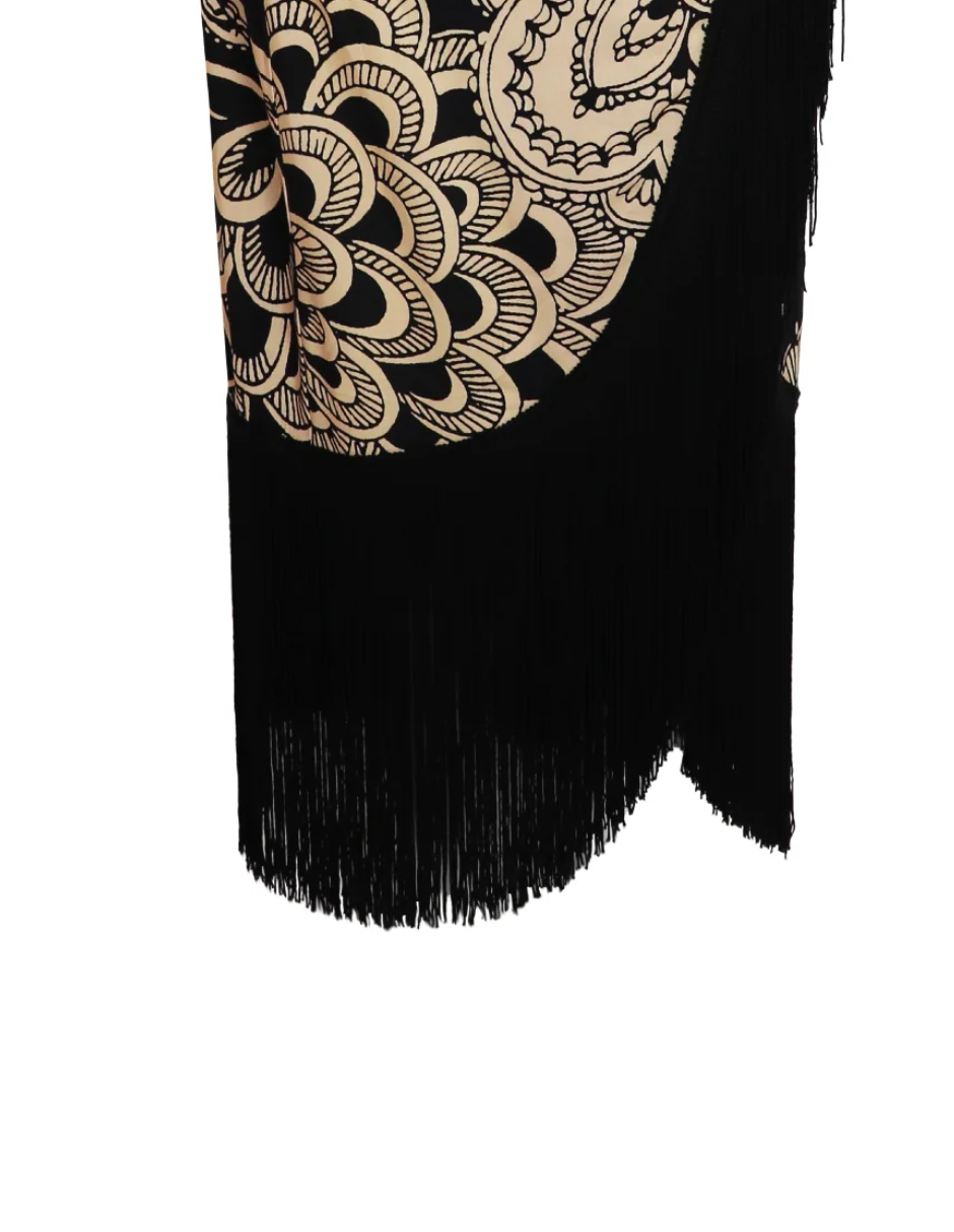 Foto 2 | Falda Midi Con Flecos Tyra J&b Talla M Color Negro