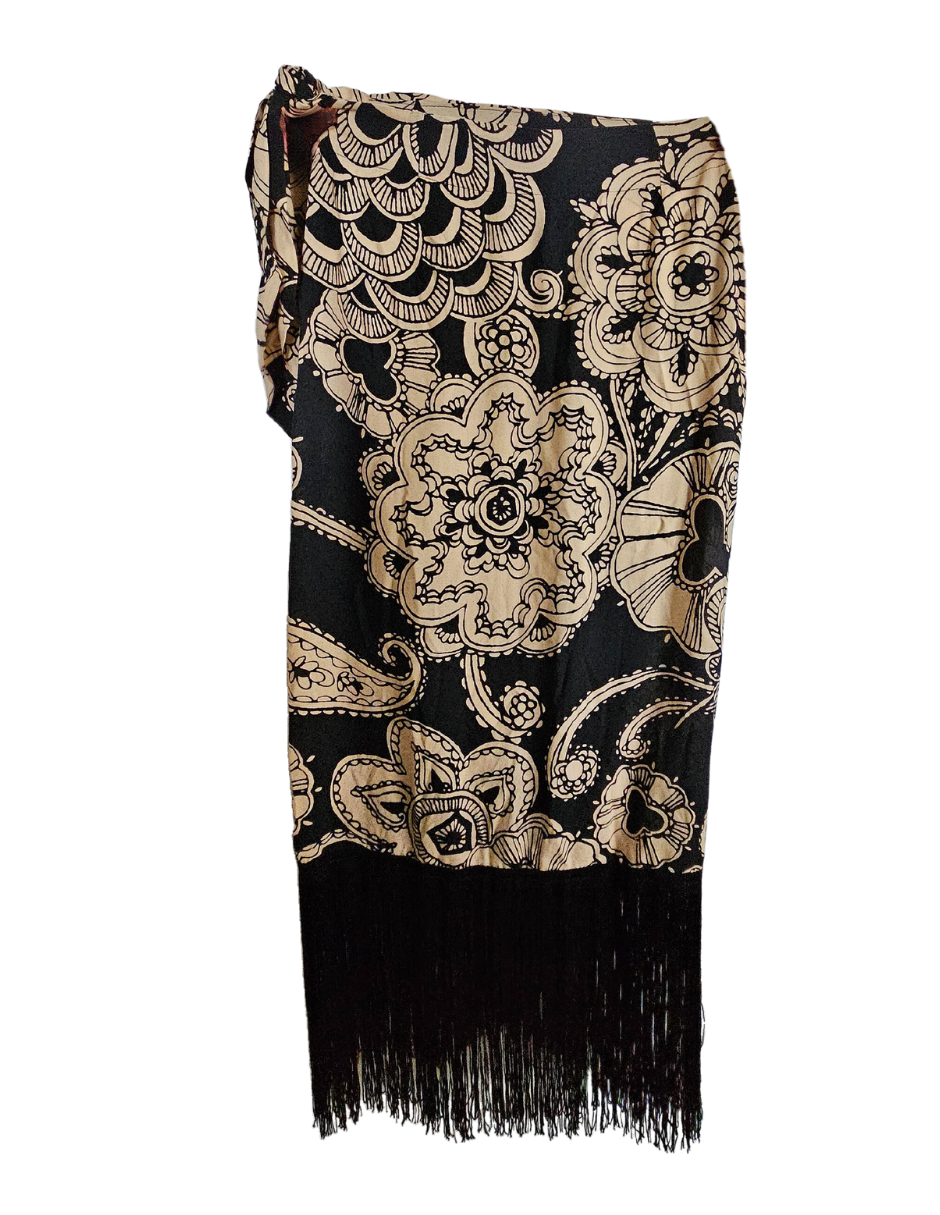 Foto 6 pulgar | Falda Midi Con Flecos Tyra J&b Talla M Color Negro
