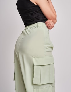 Foto 3 | Falda Devendi Color Verde Midi Tela Rompevientos