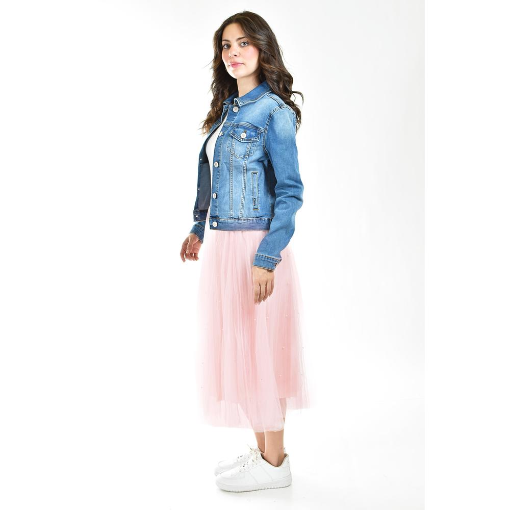 Foto 2 | Falda Midi de Tul con Perlas Roman Fashion Juvenil Rosa