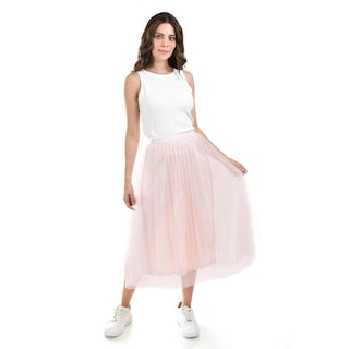 Foto 5 | Falda Midi de Tul con Perlas Roman Fashion Juvenil Rosa