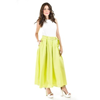 Foto 5 | Falda Midi con Cinto Roman Fashion Juvenil Verde Lima