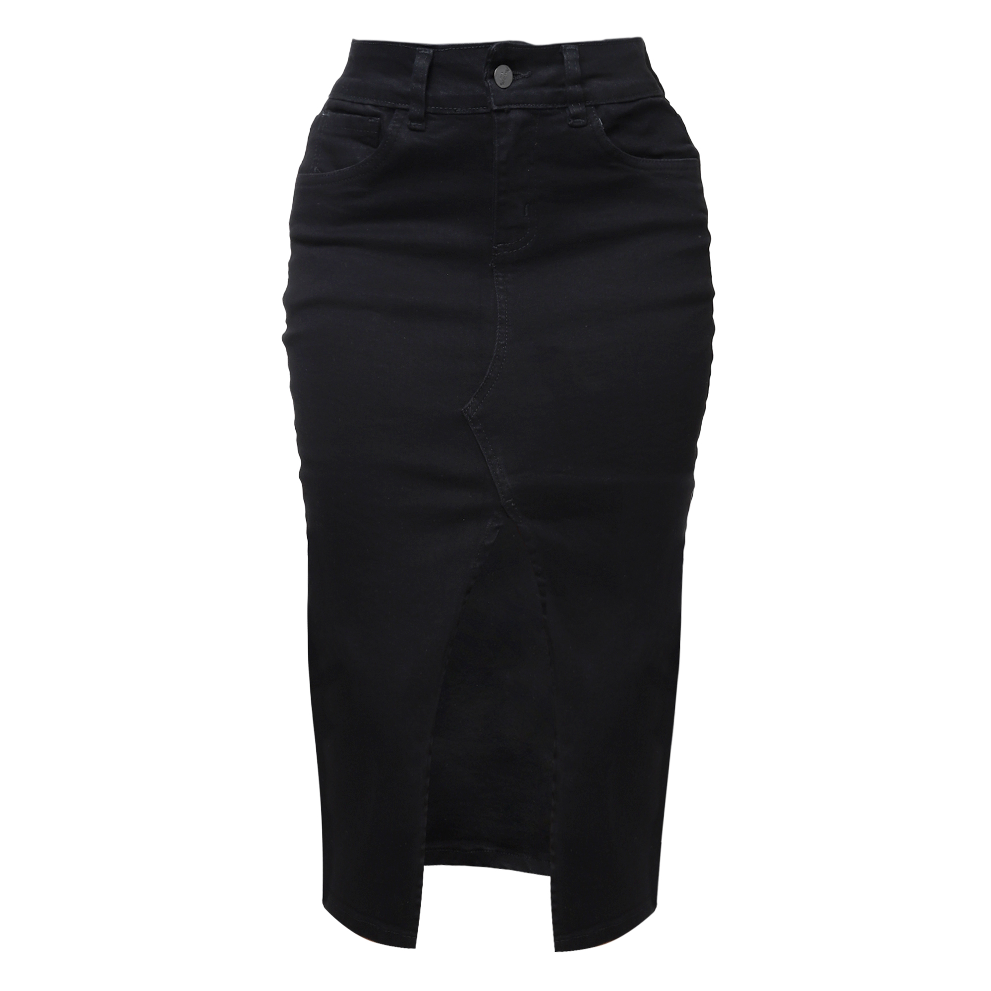 Foto 5 | Falda Larga De Mezclilla Stretch Con Abertura En Medio Para Dama Pineda Jeans Negro