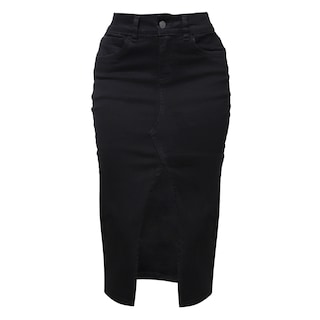 Foto 5 | Falda Larga De Mezclilla Stretch Con Abertura En Medio Para Dama Pineda Jeans Negro
