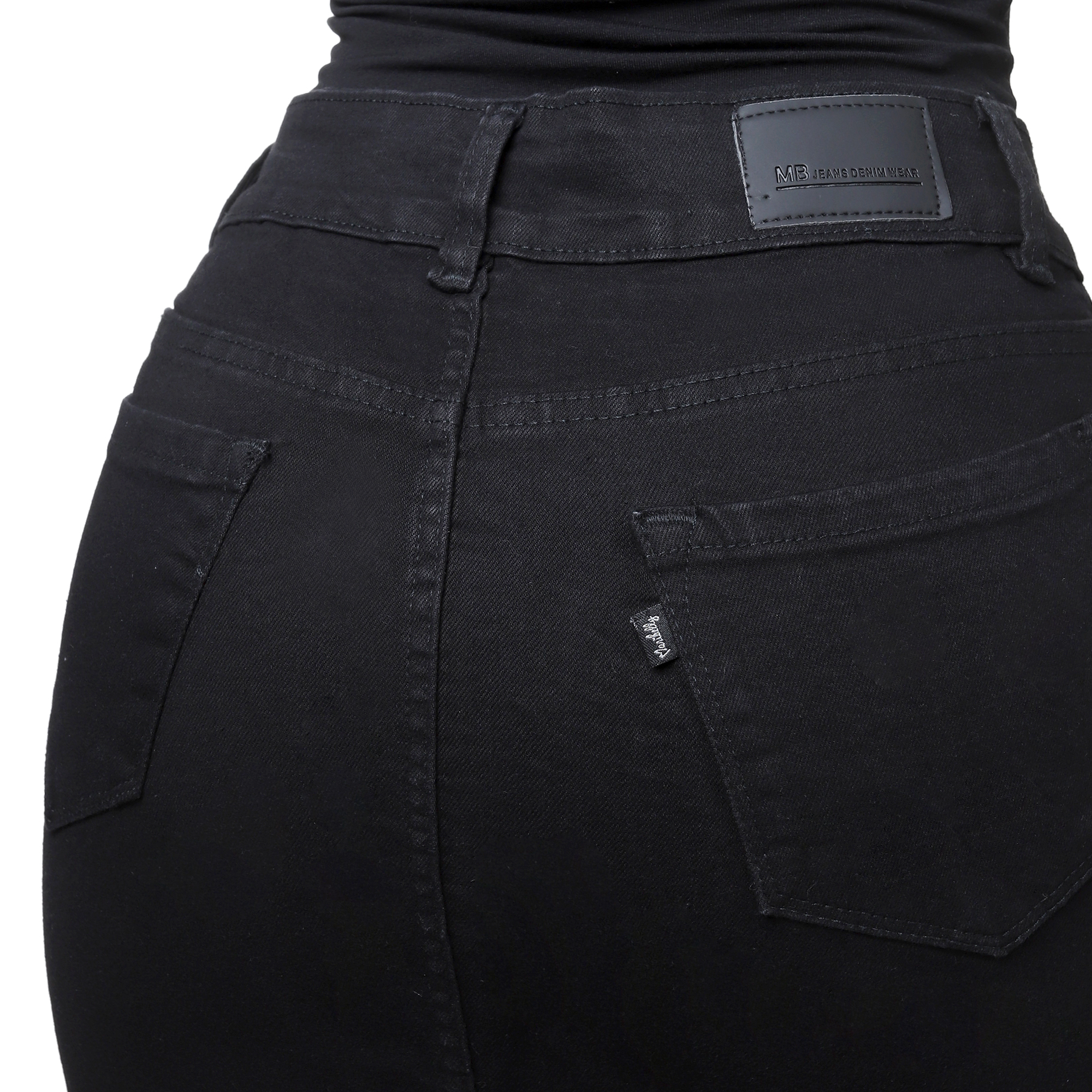 Foto 6 | Falda Larga De Mezclilla Stretch Con Abertura En Medio Para Dama Pineda Jeans Negro