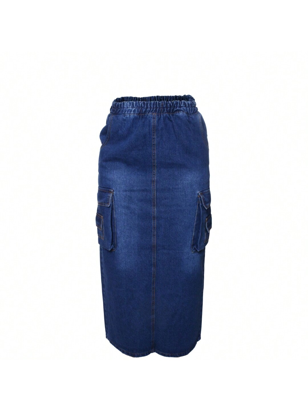 Foto 3 pulgar | Falda Larga De Mezclilla Stretch Con Bolsas Tipo Cargo Para Dama Marino Pineda Jeans