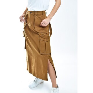 Foto 4 | Falda Midi Estilo Cargo Roman Fashion Tallas Extras, 0155 (cafe) Cafe