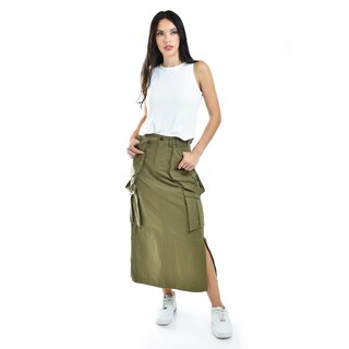 Foto 5 | Falda Midi Estilo Cargo Roman Fashion Tallas Extras, 0155 (verde Militar) Verde Oscuro