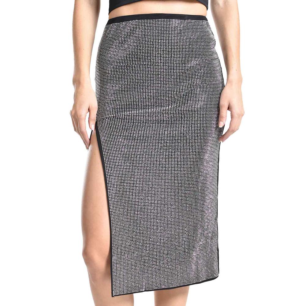 Foto 4 | Falda Lápiz Con Pedrería Roman Fashion /juvenil, 137 (plateado) Plateado