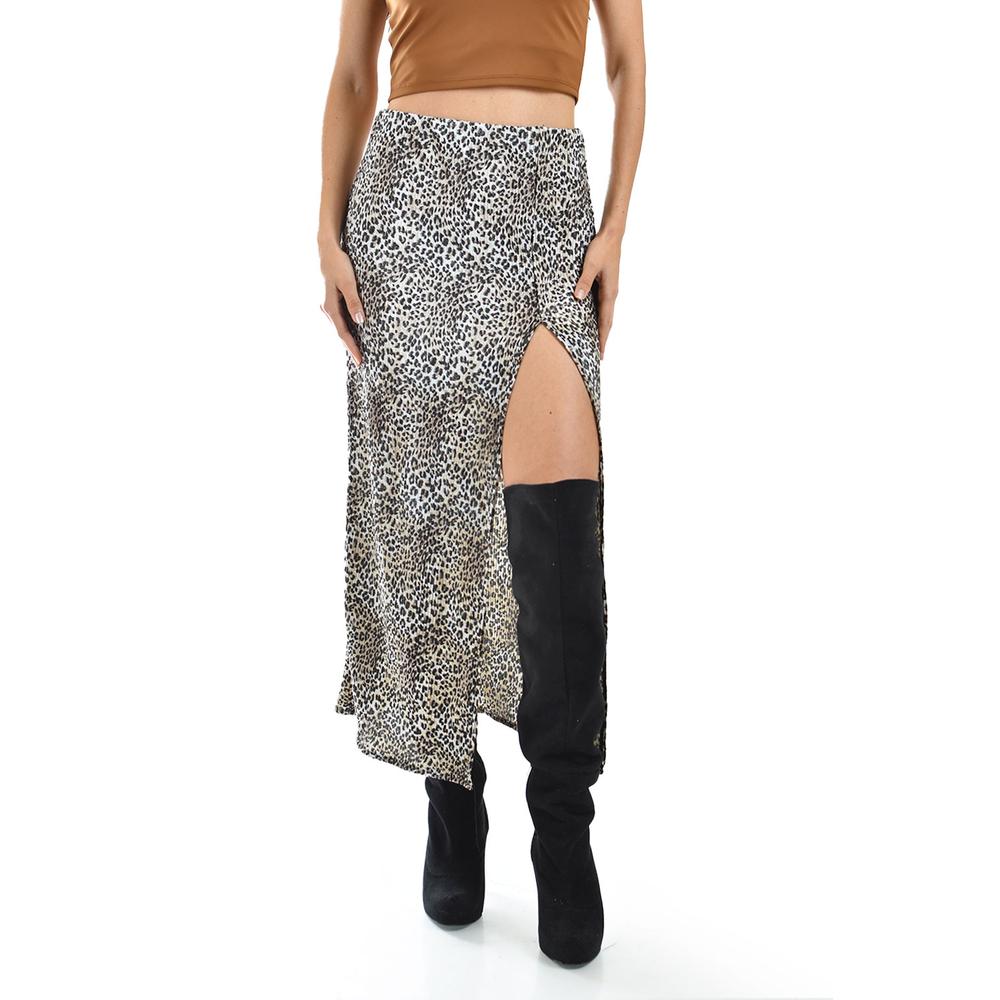 Foto 5 pulgar | Falda Midi Animal Print Roman Fashion /juvenil, 2432 (cafe Print) Cafe