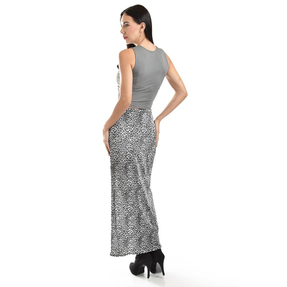 Foto 5 pulgar | Falda Midi Animal Print Roman Fashion /juvenil, 2432 (gris Print) Gris