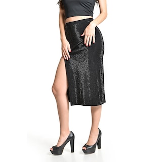 Foto 2 | Falda Lápiz Con Pedrería Roman Fashion /juvenil, 137 (negro) Negro