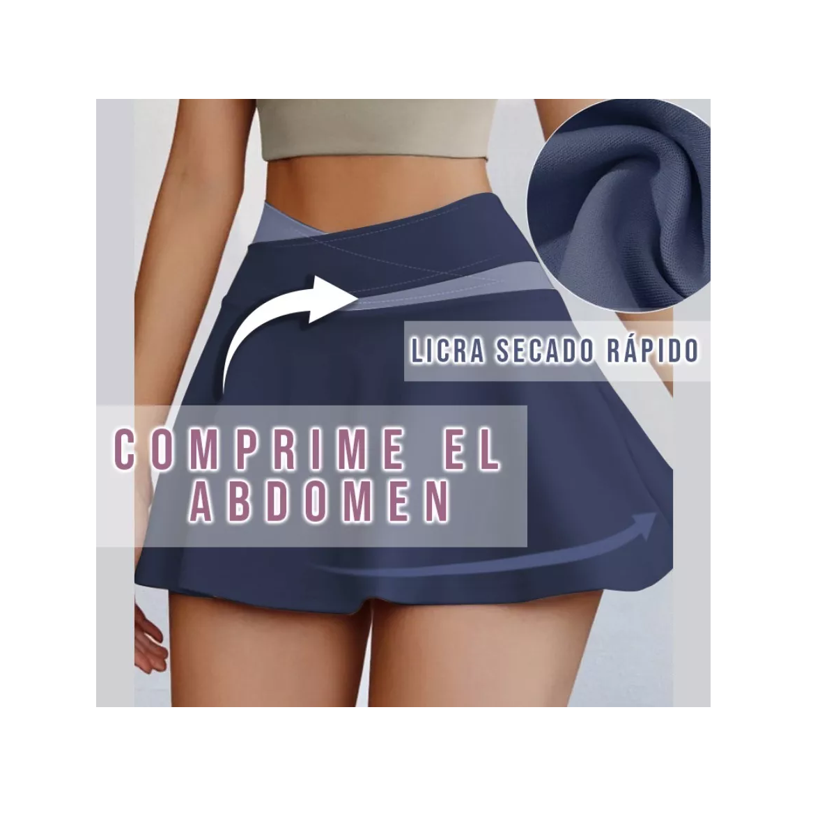 Foto 4 pulgar | Falda Con Short Licra Deportiva 2 En 1 Talla S Eo Safe Imports Esi-17100 Azul