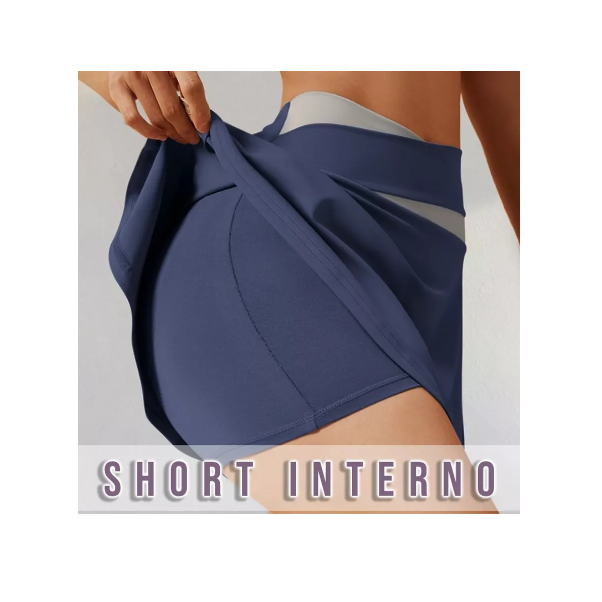 Foto 3 pulgar | Falda Con Short Licra Deportiva 2 En 1 Talla M Eo Safe Imports Esi-17101 Azul