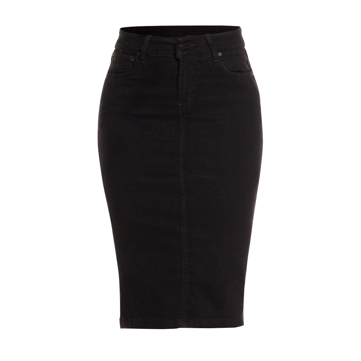 Foto 3 pulgar | Falda Larga Tubo de Mezclilla Stretch Pineda Jeans Negra para Dama