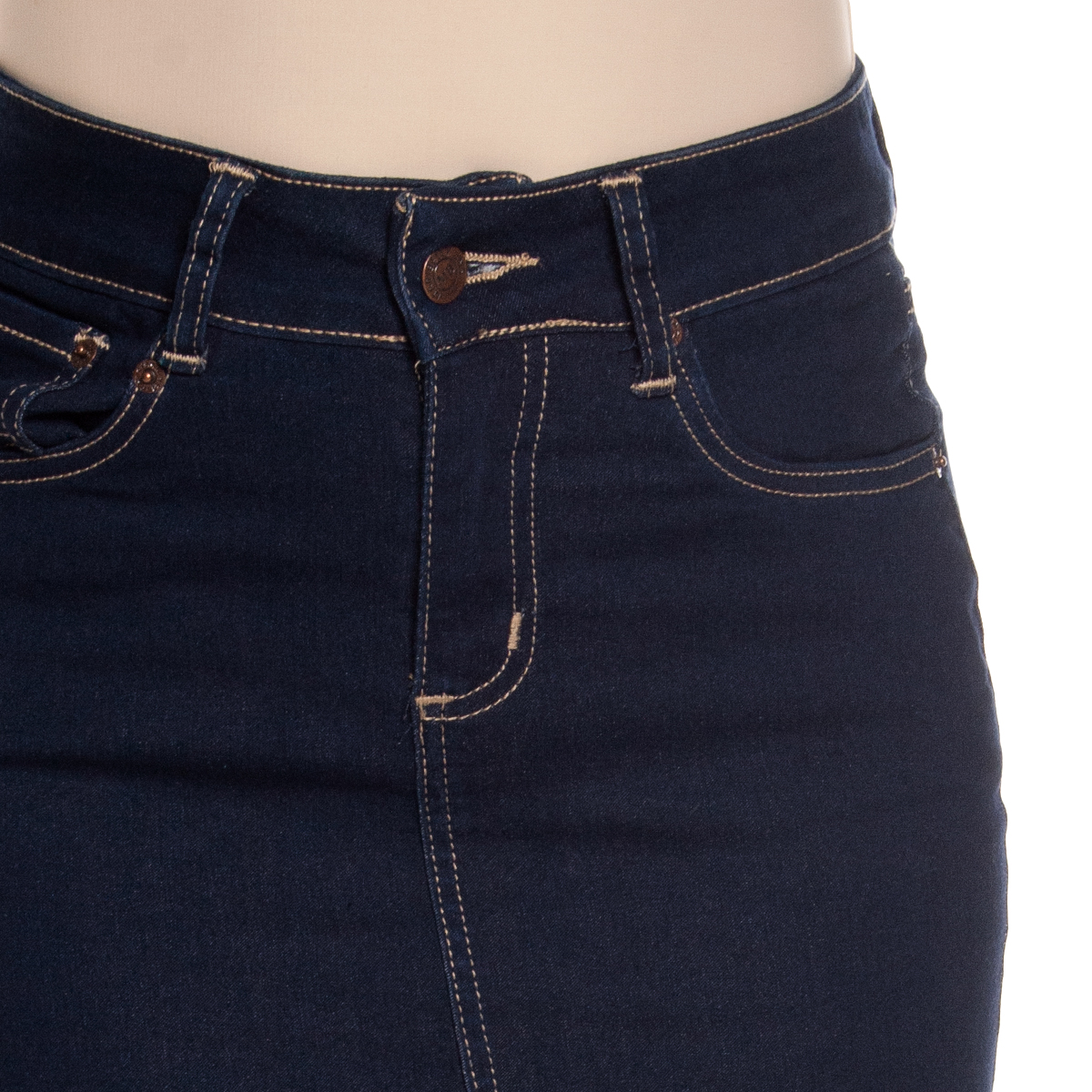 Foto 6 pulgar | Falda Larga Tubo de Mezclilla Stretch Pineda Jeans Azul Oscuro para Dama