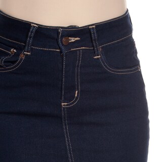 Foto 5 | Falda Larga Tubo de Mezclilla Stretch Pineda Jeans Azul Oscuro para Dama