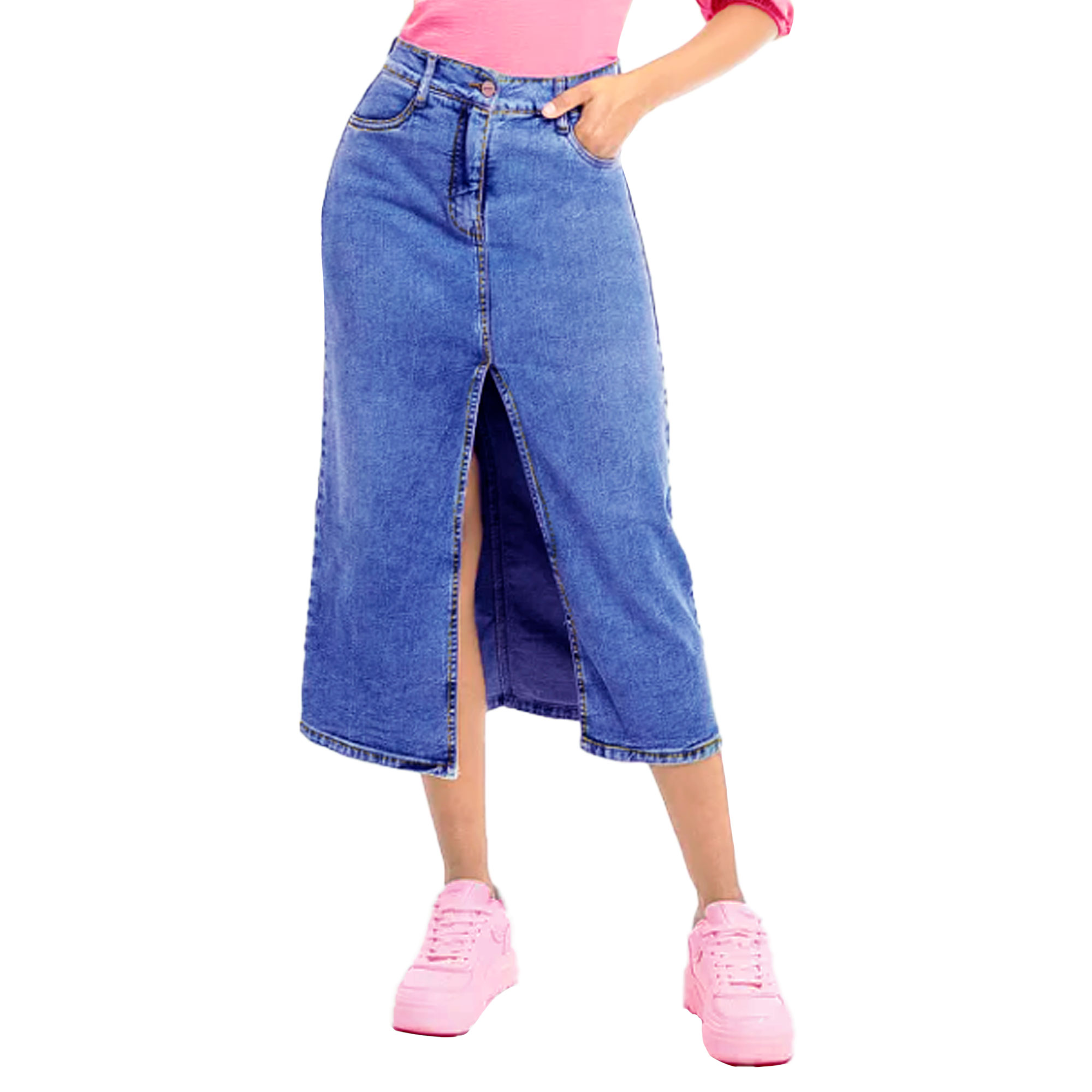 Foto 2 pulgar | Falda Larga Britos Jeans Mujer Mezclilla 025511
