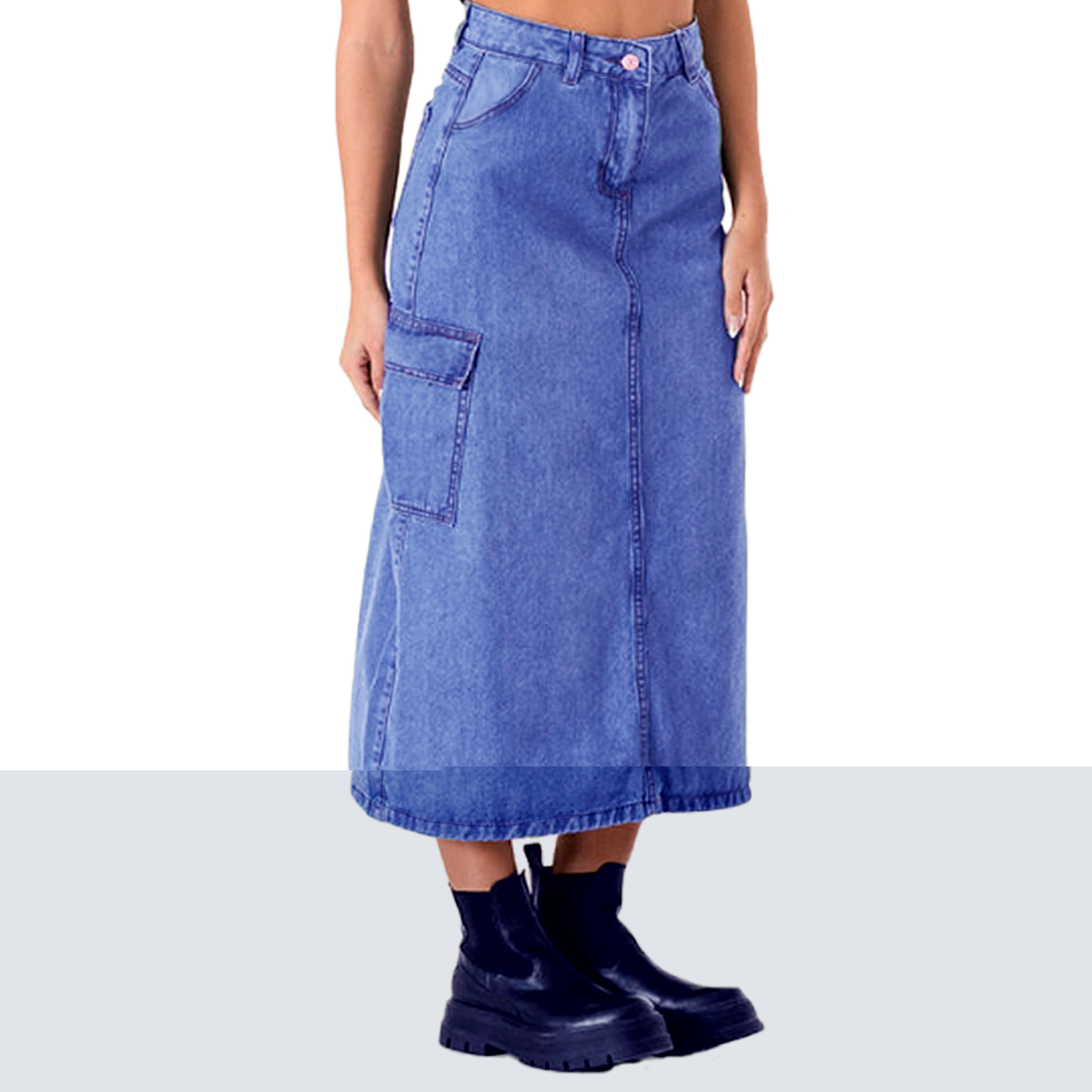 Foto 1 | Falda Cargo Larga Britos Jeans Mujer Mezclilla 025513