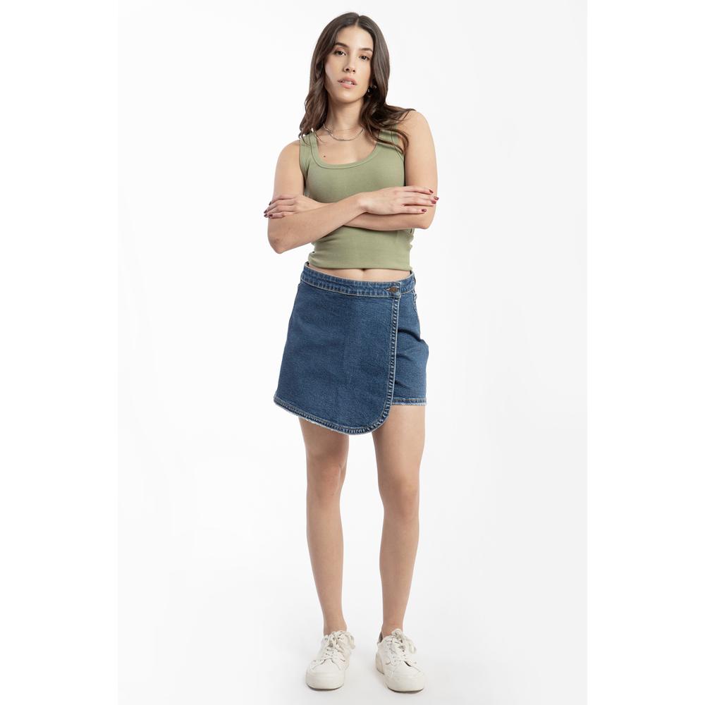 Foto 1 | Short Falda Asimetrico /juvenil, 6969 (mezclilla Tono Medio) Azul