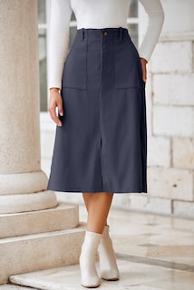 Foto 4 | Falda Happy Sailed Corduroy A Line De Cintura Alta Para Mujer - Venta Internacional.