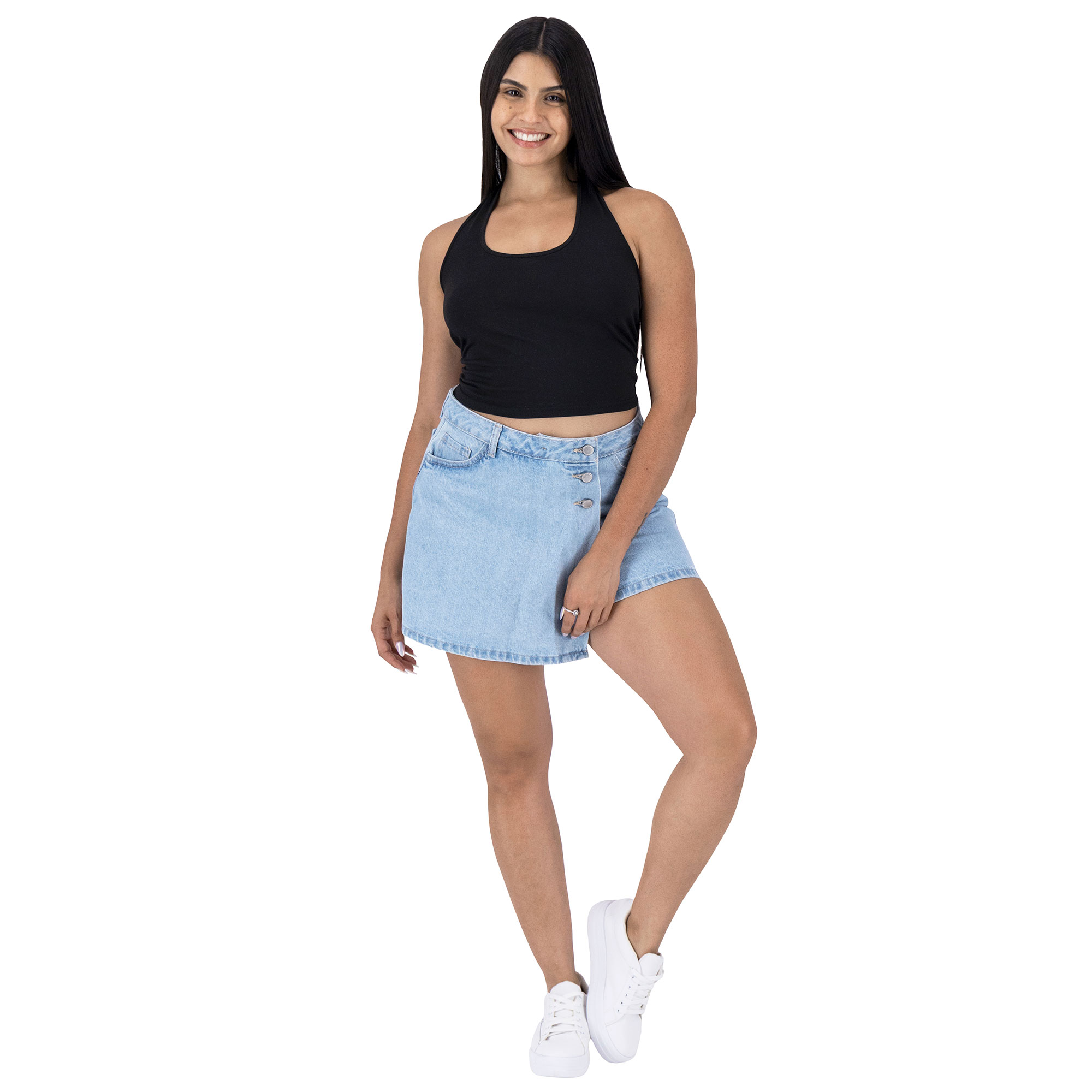 Foto 4 pulgar | Falda Short Britos Jeans Mezclilla Azul 025650 para Mujer