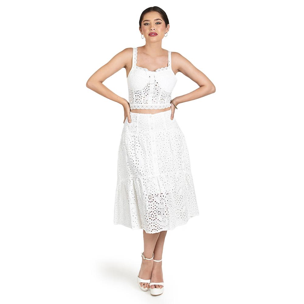 Set De 2 Piezas Con Detalles Bordados Roman Fashion /juvenil, 9039 (blanco) Blanco
