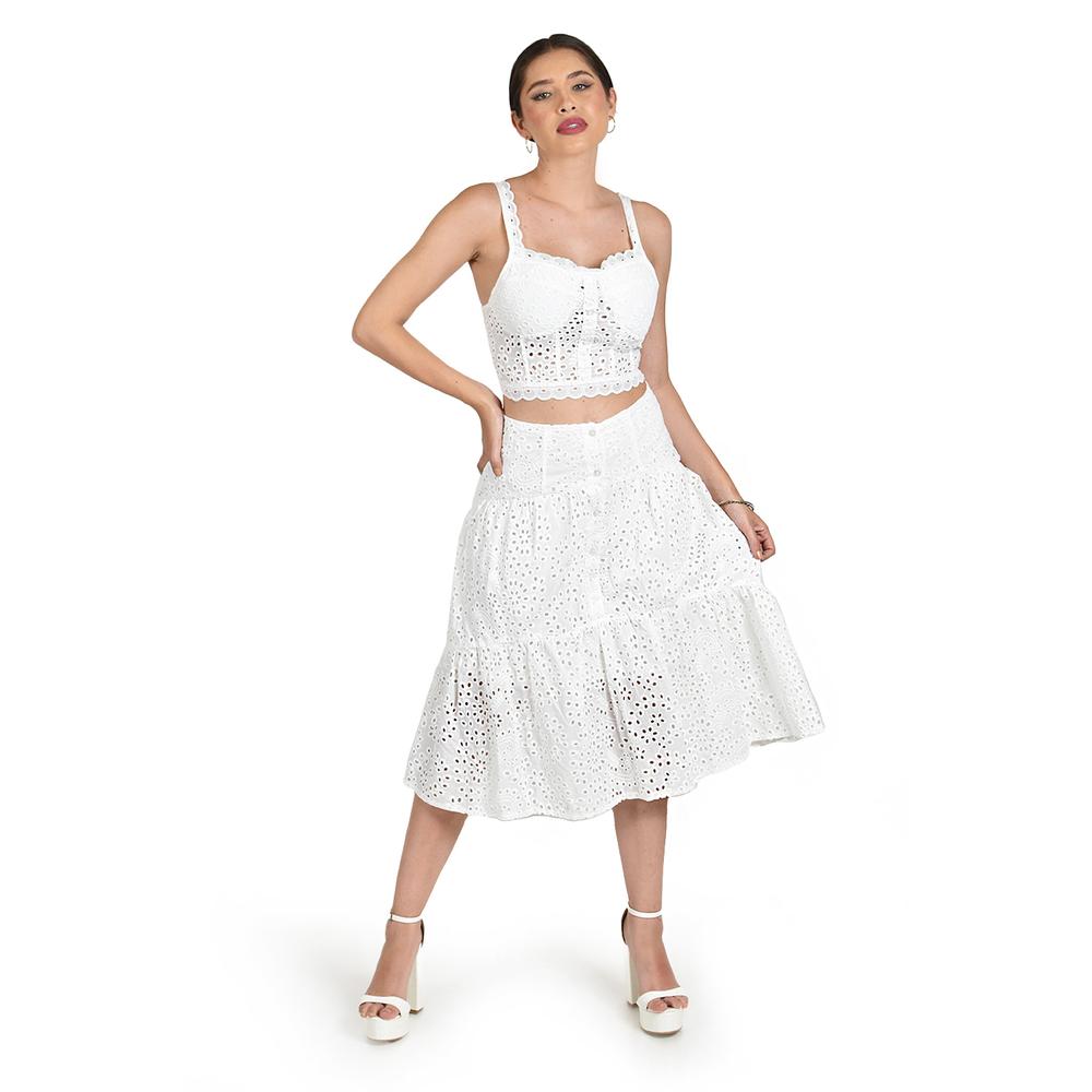 Foto 5 | Set De 2 Piezas Con Detalles Bordados Roman Fashion /juvenil, 9039 (blanco) Blanco
