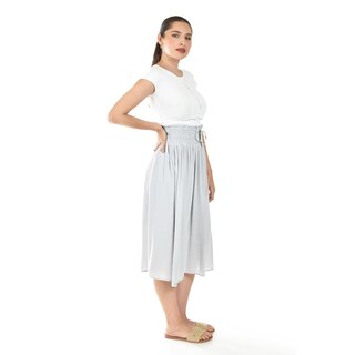 Foto 2 | Falda Midi Con Cintura Smock Roman Fashion /juvenil, 20217 (azul Claro) Azul