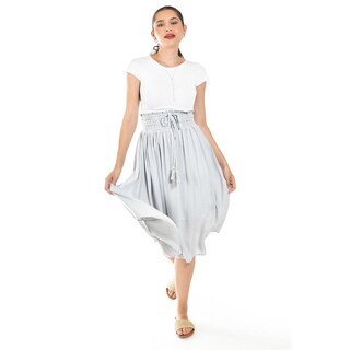 Foto 5 | Falda Midi Con Cintura Smock Roman Fashion /juvenil, 20217 (azul Claro) Azul