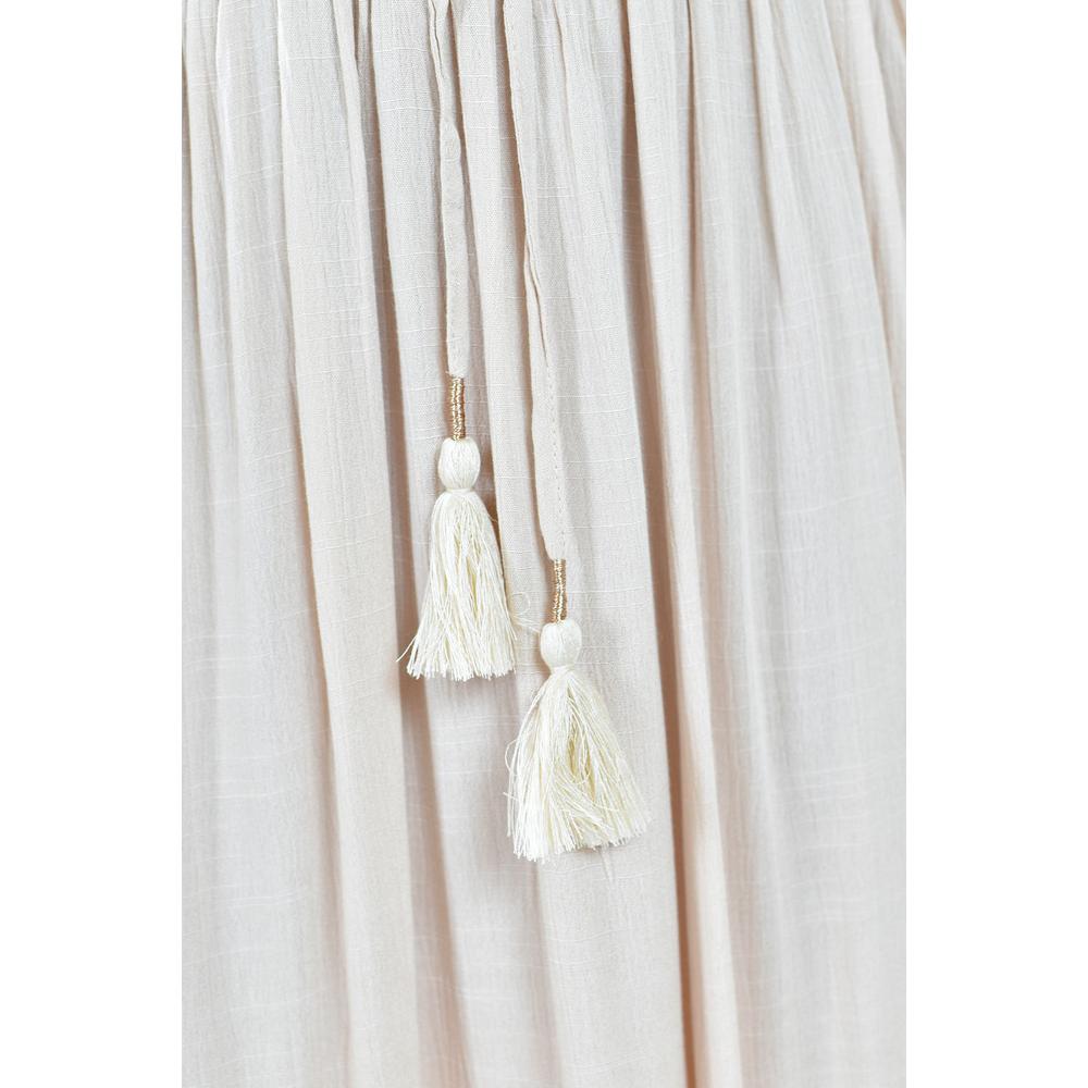 Foto 4 pulgar | Falda Midi Con Cintura Smock Roman Fashion /juvenil, 20217 (beige) Beige