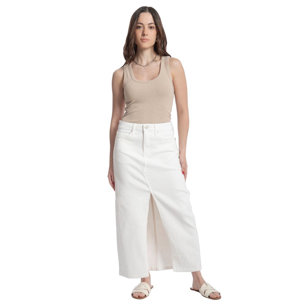 Foto 5 pulgar | Falda Midi Mujer Balam Bl6996 Blanco