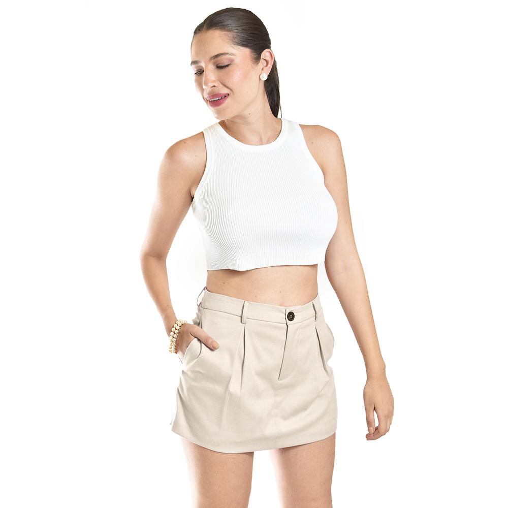 Foto 6 pulgar | Short Falda De Vestir Roman Fashion /juvenil, 950 (beige) Beige
