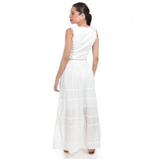 Foto 4 | Falda Larga Con Detalles Bordados Roman Fashion /juvenil, 255 (blanco) Blanco