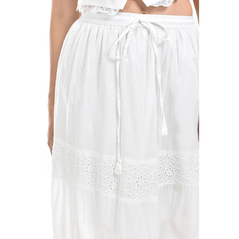 Foto 6 pulgar | Falda Larga Con Detalles Bordados Roman Fashion /juvenil, 255 (blanco) Blanco