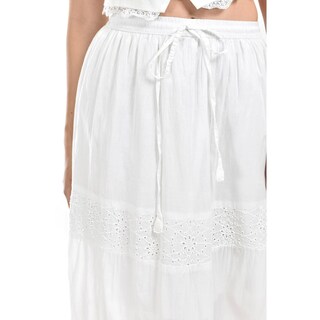 Foto 5 | Falda Larga Con Detalles Bordados Roman Fashion /juvenil, 255 (blanco) Blanco